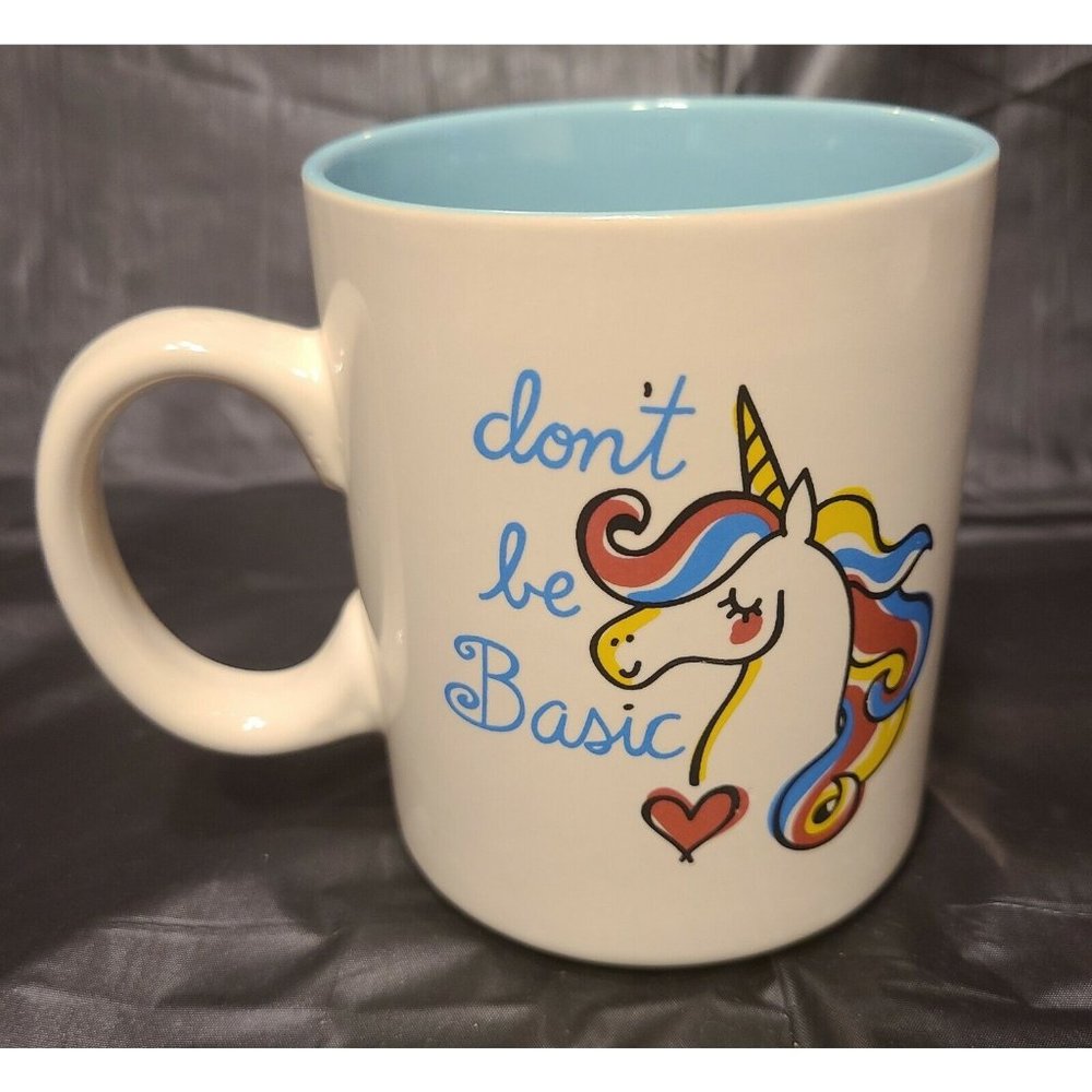 "Don't Be Basic" Unicorn Mug 16 oz Both Sides - Love You Mug